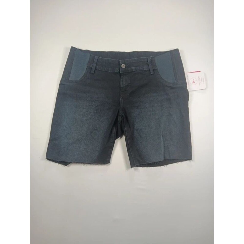 Ingrid & Isabel Bermuda Maternity Womens 14 Black Denim Jean Shorts